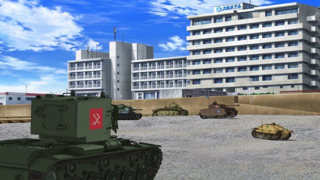 Final battle in front of the Oarai Hotel